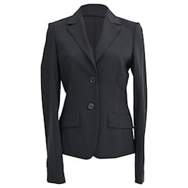 Boss Single-Breasted Blazer with Pockets in Navy Blue Wool - Hugo Boss