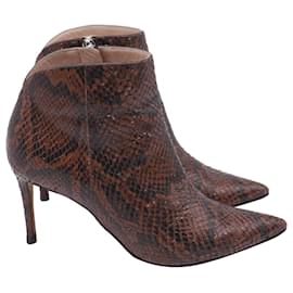 Braune Leder-Ankle Boots Giuseppe Zanotti Maskenada aus braunem Schlangenleder
