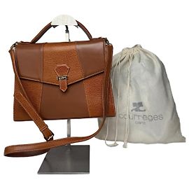 Borsa in pelle vintage Courreges 2Way marrone