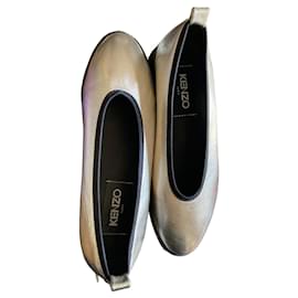 Ballerine Kenzo in pelle metallizzata argento