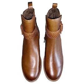 Botines de cuero genuino con cremallera MARCO TOZZI Italia - Autre Marque