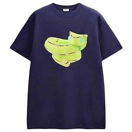 T-shirt Loewe con logo animale blu in cotone
