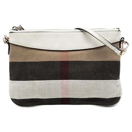 Burberry Peyton Umhängetasche aus braunem Mega-Check-Canvas