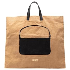 Fendi Braune Hanf Silhouette Baguette Tasche