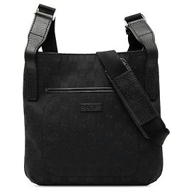 Borsa a tracolla in tela GG nera di Gucci