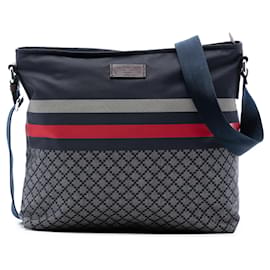Borsa a tracolla in nylon blu Diamante Gucci