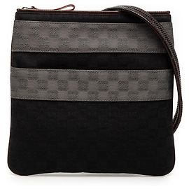 LOEWE Borsa a tracolla in tela nera con anagramma