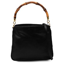 Borsa a tracolla in satin nero Bamboo di Gucci