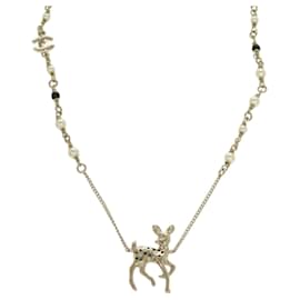 Collana in strass placcata oro Chanel