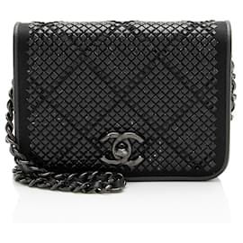 Chanel Mini Borsa a Spalla in Satin Cristallo con Catena