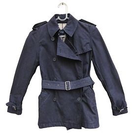 Gabardina corta Burberry London negra de algodón