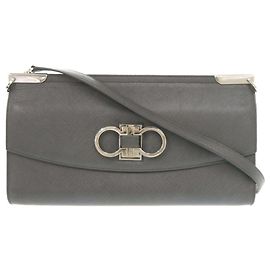 Borsa a Spalla in Pelle Double Gancini di Salvatore Ferragamo
