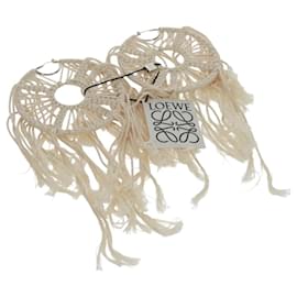 Orecchino LOEWE in tela bianca e argento Auth bs32653V - Loewe