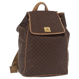 Céline Zaino in tela Macadam CELINE in pelle PVC marrone e oro Auth bs32649