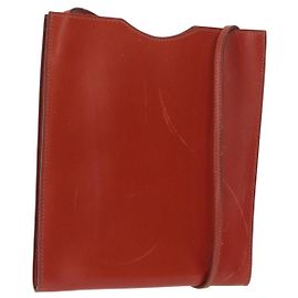 Hermès HERMES Schultertasche aus rotem Leder Auth ep12834