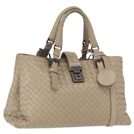 BOLSA DE MÃO EM COURO INTRECCIATO BOTTEGA VENETA 2 EM 1 CINZA Auth 165395