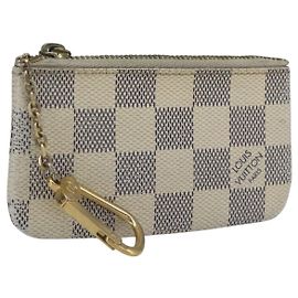 LOUIS VUITTON Pochette Cles Damier Azur Porta Moedas N62659 LV Auth ki6422