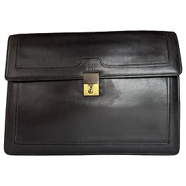 Clutch in pelle vintage Givenchy grande marrone