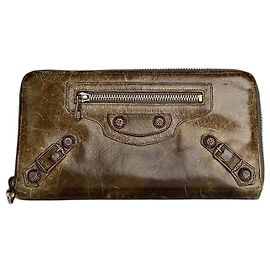 Cartera de cuero marrón Diseño Balenciaga City Bag Vintage