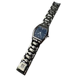 Vintage Givenchy Quartz Watch Silver Navy