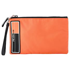 Prada Tessuto Clutch Orange