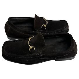 Mocassino in Camoscio Nero con Bit Vintage Gucci