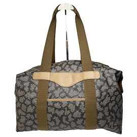 Borsa in pelle con pietre incastonate Yves Saint Laurent vintage grigio nero marrone
