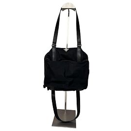 Borsa a mano in pelle e tela Bottega Veneta vintage nera