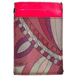 Portacarte in pelle vintage Emilio Pucci Multicolore