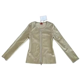 Chaqueta Stouls Jil de ante de piel de cordero beige caqui