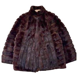 Cappotto in pelliccia di visone marrone Fendi