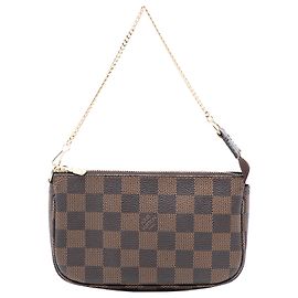 Mini Pochette Accessoires Damier Ebene Braun Louis Vuitton