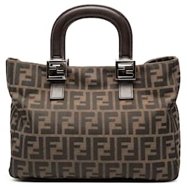 Fendi Kleine Zucca Canvas Twins Tote in Braun