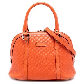 Borsa a mano mini Microguccissima a cupola arancione di Gucci
