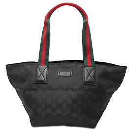 Borsa tote in nylon nero GG di Gucci