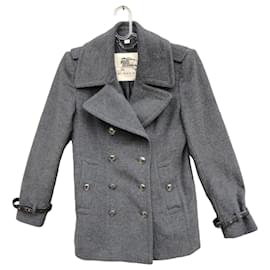 Abrigo Burberry London Gris de Lana y Cachemira