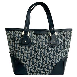Borsa a mano in tela e pelle Trotter CD di Christian Dior