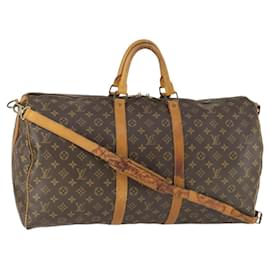 LOUIS VUITTON Monogram Keepall Bandouliere 55 Boston Bag M41414 LV Auth 166551