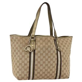Gucci Borsa tote in tela GG Sherry Line beige e oro 139260 Auth ep13190