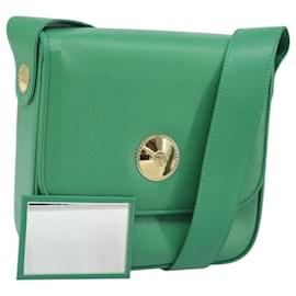 MCM Schultertasche aus Leder Grün Gold Auth BA9971
