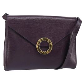Céline Borsa a Spalla CELINE Circle in Pelle Viola Oro Auth 159845V