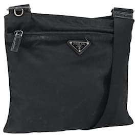 Borsa a Spalla PRADA Nylon Nero Argento Autentica 169384