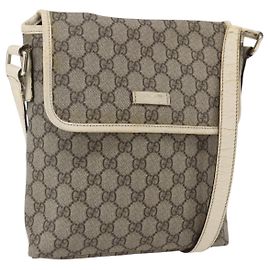 Gucci Borsa a Spalla GG Supreme PVC Beige Oro 223666 Auth 170280