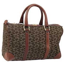Céline Borsa a mano in tela Macadam C di CELINE con motivo carrozza, marrone e oro, autentica gh1632