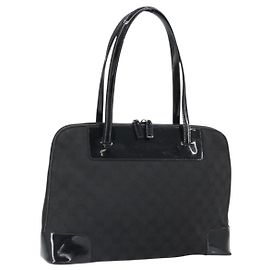 Borsa Tote GG Canvas Gucci Nero Oro 002 1122 3444 Auth 170298