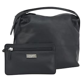 Borsa a mano LOEWE in pelle nera argento autentica 169484