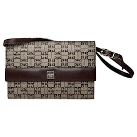Borsa multiway in pelle monogramma vintage Givenchy grigio marrone