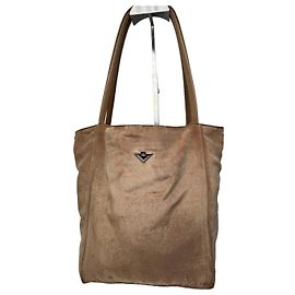 Borsa shopper reversibile in tela di poliestere vintage Bottega Veneta marrone / leopardo verde beige