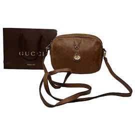 Borsa a spalla in pelle Gucci vintage marrone