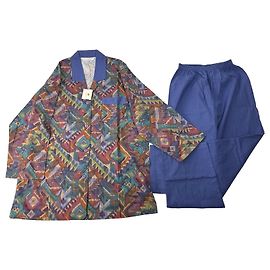 Conjunto gemelo vintage Balenciaga abstracto multicolor azul M/L